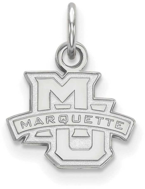 Image of 10K White Gold Marquette University X-Small Pendant by LogoArt (1W001MAR)