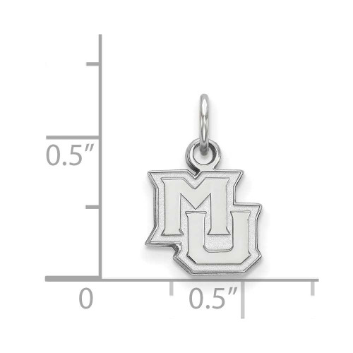 Image of 10K White Gold Marquette University X-Small Pendant by LogoArt (1W014MAR)