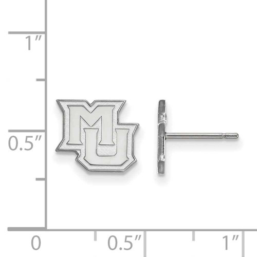 Image of 10K White Gold Marquette University X-Small Post Earrings by LogoArt
