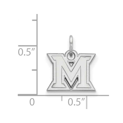 Image of 10K White Gold Miami University X-Small Pendant by LogoArt (1W001MU)