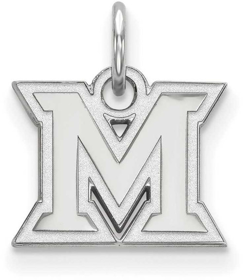 Image of 10K White Gold Miami University X-Small Pendant by LogoArt (1W001MU)