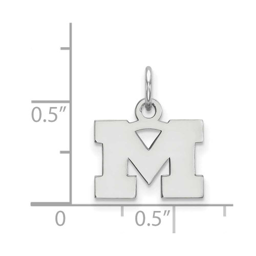 Image of 10K White Gold Michigan (University Of) X-Small Pendant by LogoArt (1W001UM)