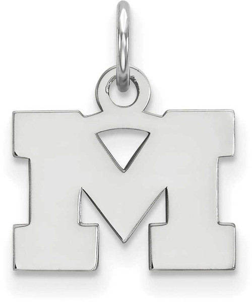 Image of 10K White Gold Michigan (University Of) X-Small Pendant by LogoArt (1W001UM)