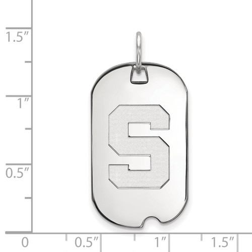 10K White Gold Michigan State University Small Dog Tag by LogoArt