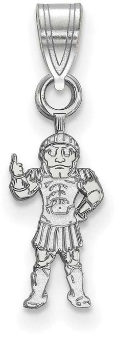 Image of 10K White Gold Michigan State University Small Pendant by LogoArt (1W063MIS)