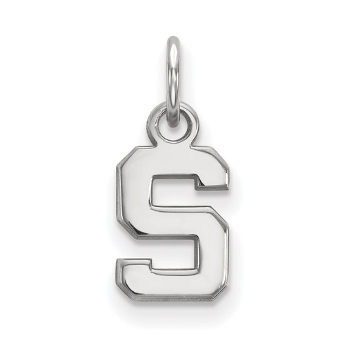 10K White Gold Michigan State University X-Small Pendant by LogoArt (1W001MIS)