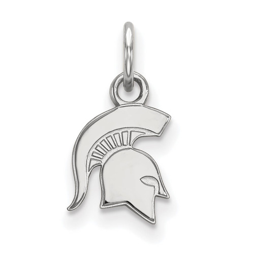 10K White Gold Michigan State University X-Small Pendant by LogoArt (1W043MIS)
