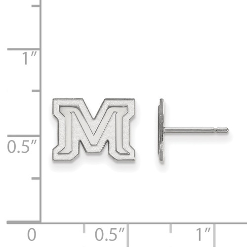 10K White Gold Montana State University X-Small Post Earrings by LogoArt