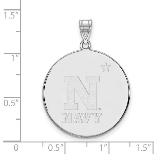 Image of 10K White Gold Navy XL Disc Pendant by LogoArt