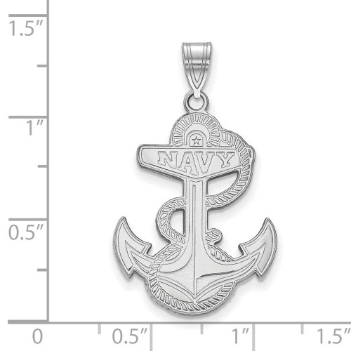 Image of 10K White Gold Navy XL Pendant by LogoArt