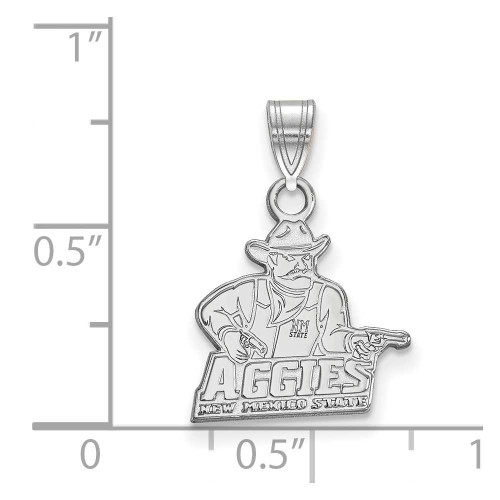 Image of 10K White Gold New Mexico State University Small Pendant by LogoArt