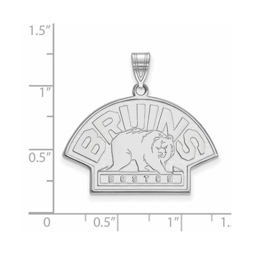 Image of 10K White Gold NHL Boston Bruins Large Pendant by LogoArt (1W040BRI)