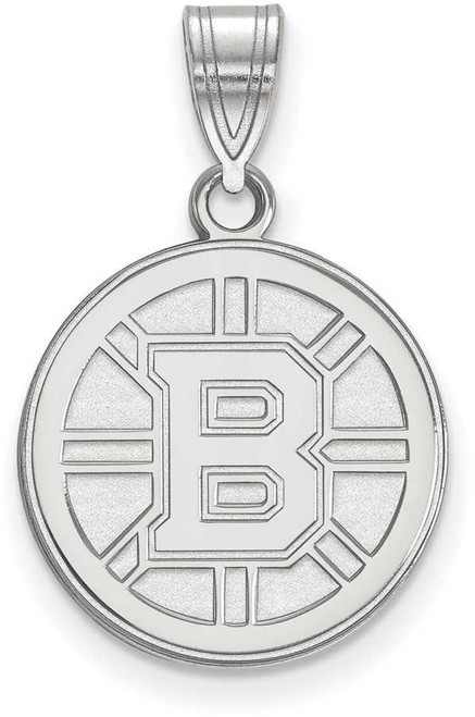 Image of 10K White Gold NHL Boston Bruins Medium Pendant by LogoArt