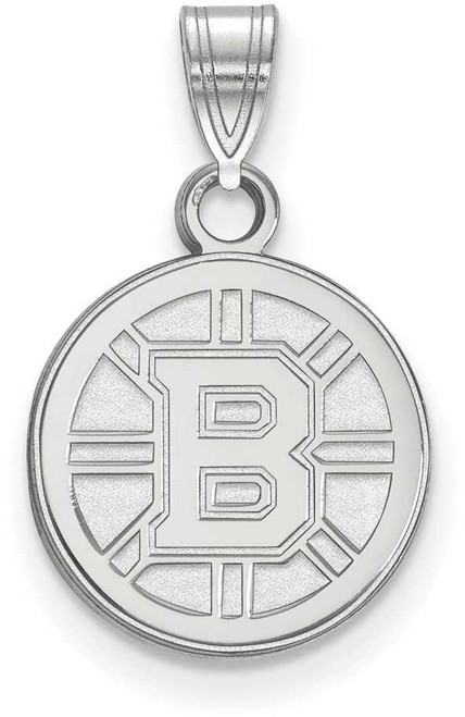 Image of 10K White Gold NHL Boston Bruins Small Pendant by LogoArt (1W002BRI)
