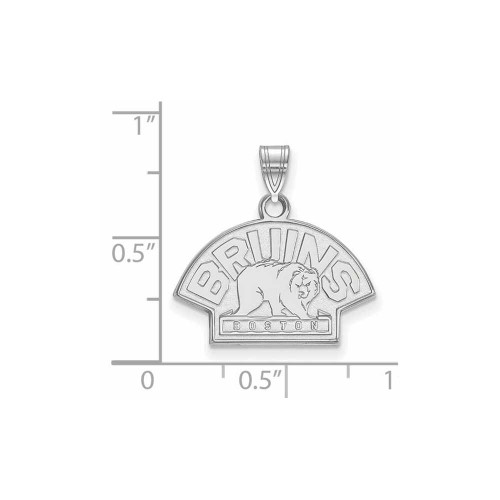 Image of 10K White Gold NHL Boston Bruins Small Pendant by LogoArt (1W039BRI)