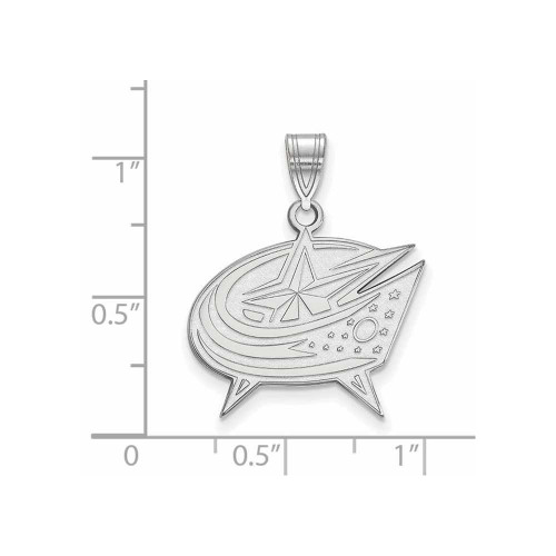 Image of 10K White Gold NHL Columbus Blue Jackets Large Pendant by LogoArt