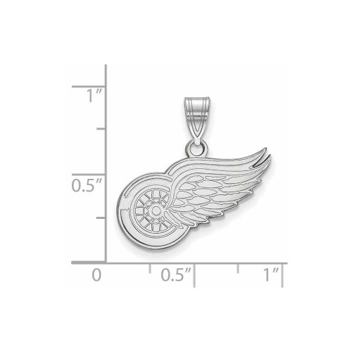 Image of 10K White Gold NHL Detroit Red Wings Medium Pendant by LogoArt