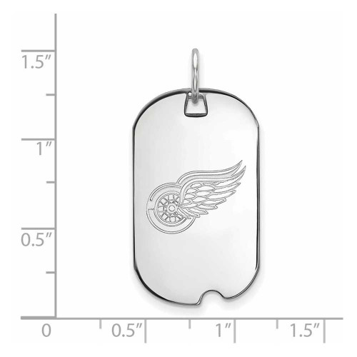 Image of 10K White Gold NHL Detroit Red Wings Small Dog Tag by LogoArt
