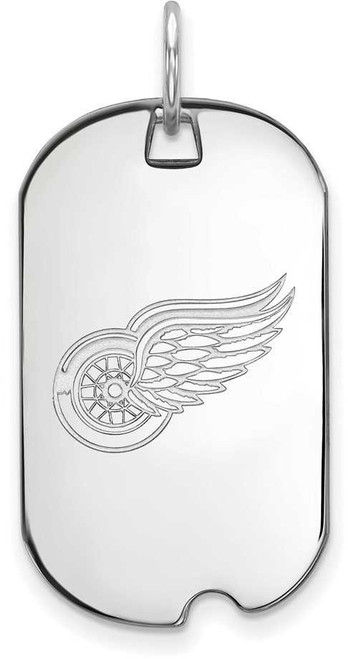 Image of 10K White Gold NHL Detroit Red Wings Small Dog Tag by LogoArt