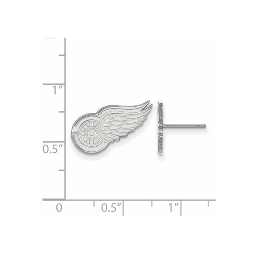 10K White Gold NHL Detroit Red Wings Small Post Earrings by LogoArt