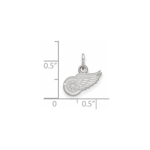 Image of 10K White Gold NHL Detroit Red Wings X-Small Pendant by LogoArt