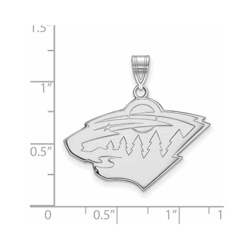 Image of 10K White Gold NHL Minnesota Wild Large Pendant by LogoArt