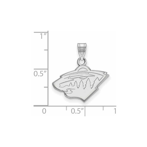 Image of 10K White Gold NHL Minnesota Wild Small Pendant by LogoArt