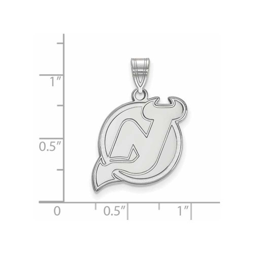 Image of 10K White Gold NHL New Jersey Devils Large Pendant by LogoArt