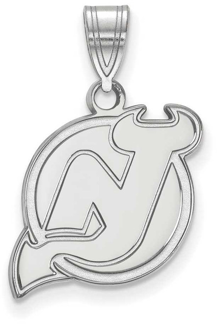 Image of 10K White Gold NHL New Jersey Devils Medium Pendant by LogoArt