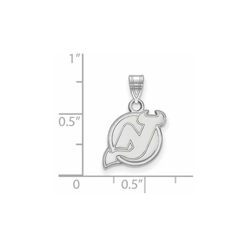 Image of 10K White Gold NHL New Jersey Devils Small Pendant by LogoArt