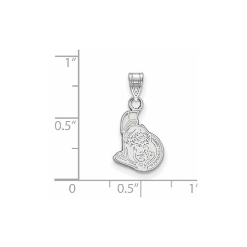 Image of 10K White Gold NHL Ottawa Senators Small Pendant by LogoArt