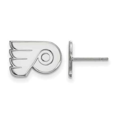 10K White Gold NHL Philadelphia Flyers X-Small Post Earrings by LogoArt