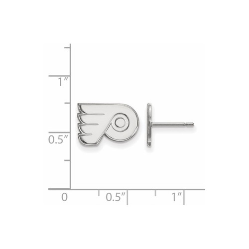 10K White Gold NHL Philadelphia Flyers X-Small Post Earrings by LogoArt