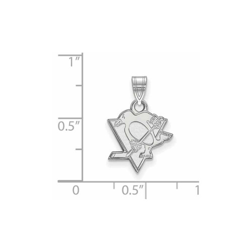 Image of 10K White Gold NHL Pittsburgh Penguins Small Pendant by LogoArt