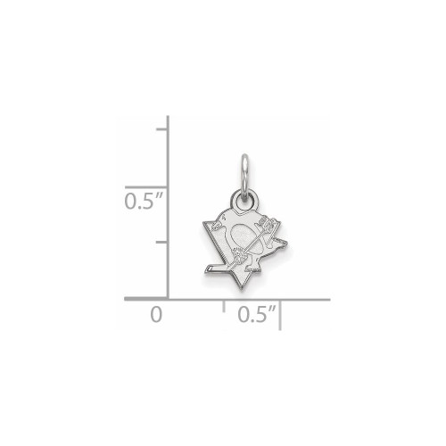 Image of 10K White Gold NHL Pittsburgh Penguins X-Small Pendant by LogoArt