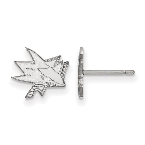 10K White Gold NHL San Jose Sharks X-Small Post Earrings by LogoArt