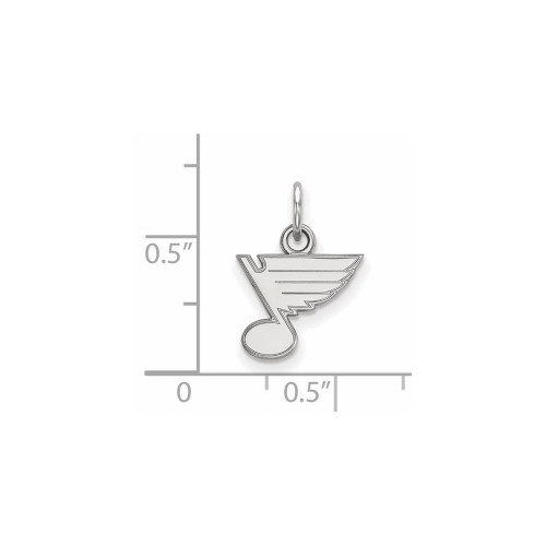 Image of 10K White Gold NHL St. Louis Blues X-Small Pendant by LogoArt