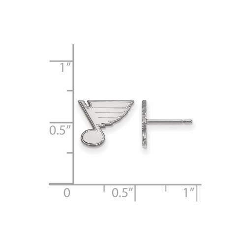 Image of 10K White Gold NHL St. Louis Blues X-Small Post Earrings by LogoArt