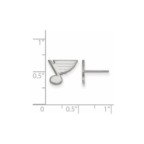 10K White Gold NHL St. Louis Blues X-Small Post Earrings by LogoArt
