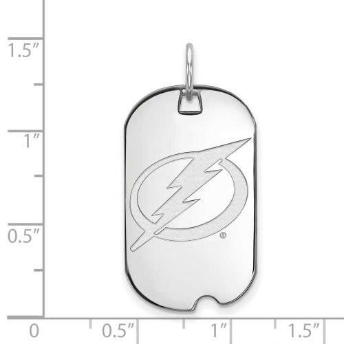 Image of 10K White Gold NHL Tampa Bay Lightning Small Dog Tag by LogoArt