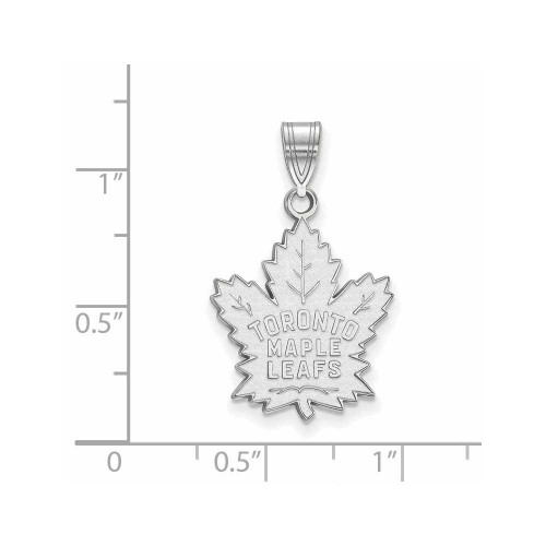 Image of 10K White Gold NHL Toronto Maple Leafs Large Pendant by LogoArt