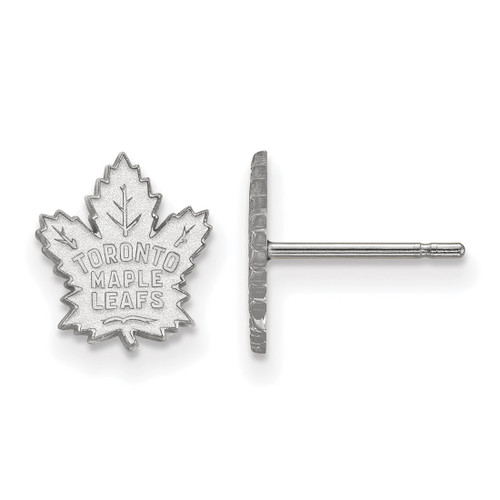 10K White Gold NHL Toronto Maple Leafs X-Small Post Earrings by LogoArt