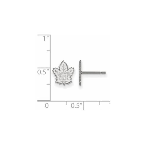10K White Gold NHL Toronto Maple Leafs X-Small Post Earrings by LogoArt