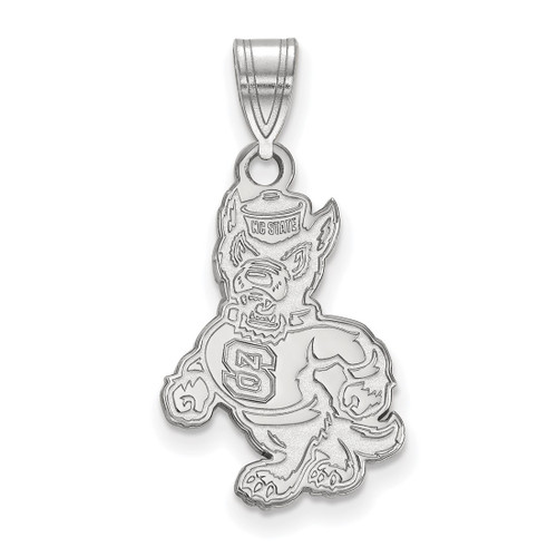 10K White Gold North Carolina State University Large Pendant by LogoArt 1W061NCS