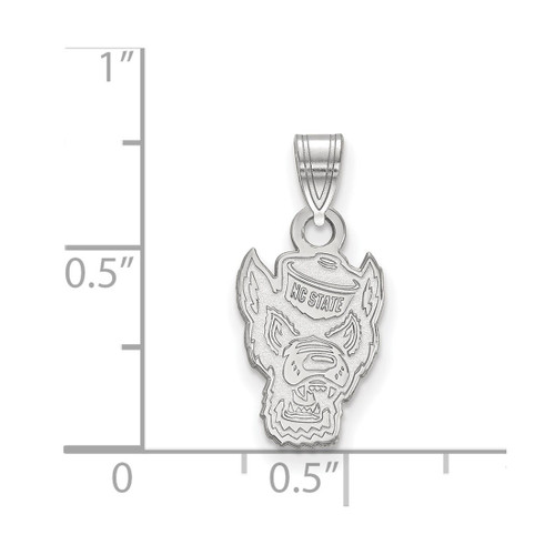 10K White Gold North Carolina State University Small Pendant by LogoArt 1W044NCS