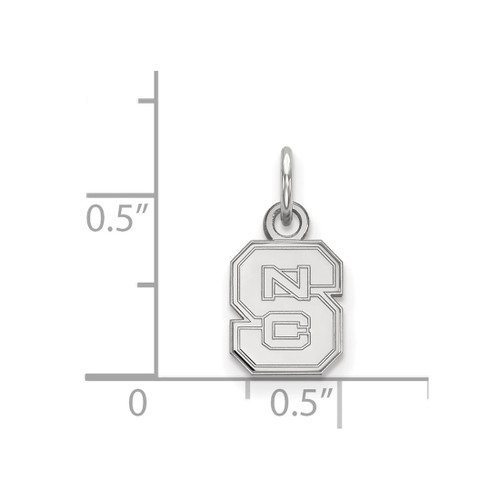 10K White Gold North Carolina State University X-Small Pendant LogoArt 1W001NCS