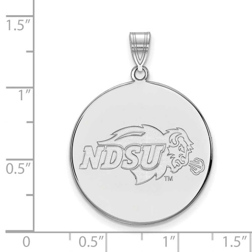 Image of 10K White Gold North Dakota State XL Disc Pendant by LogoArt