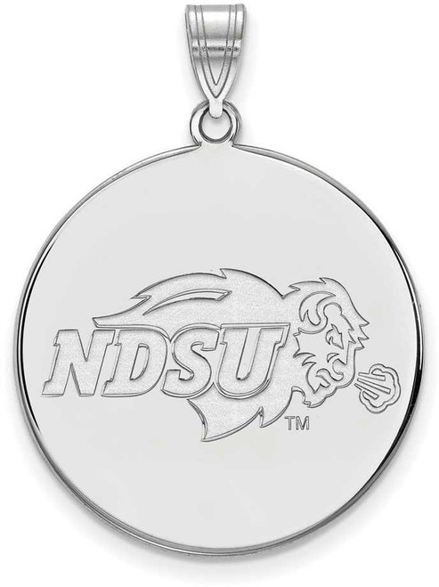 Image of 10K White Gold North Dakota State XL Disc Pendant by LogoArt