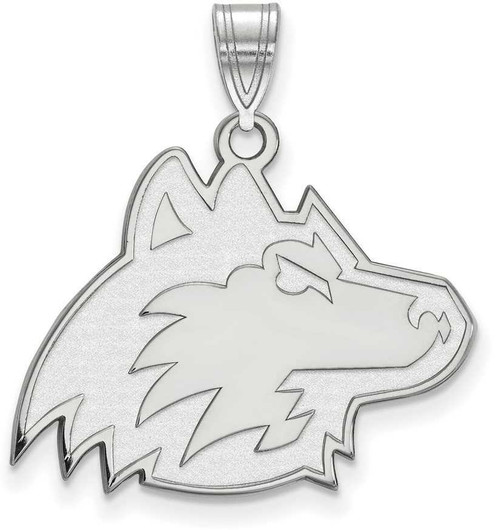 Image of 10K White Gold Northern Illinois University Large Pendant by LogoArt (1W028NIU)