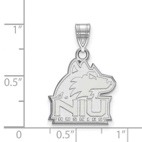 Image of 10K White Gold Northern Illinois University Medium Pendant by LogoArt